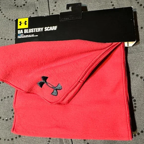 UNDER ARMOUR BLUSTERY MICRO FLEECE SCARF ONE SIZE PINK MEN NWT $15.00 - Picture 3 of 4